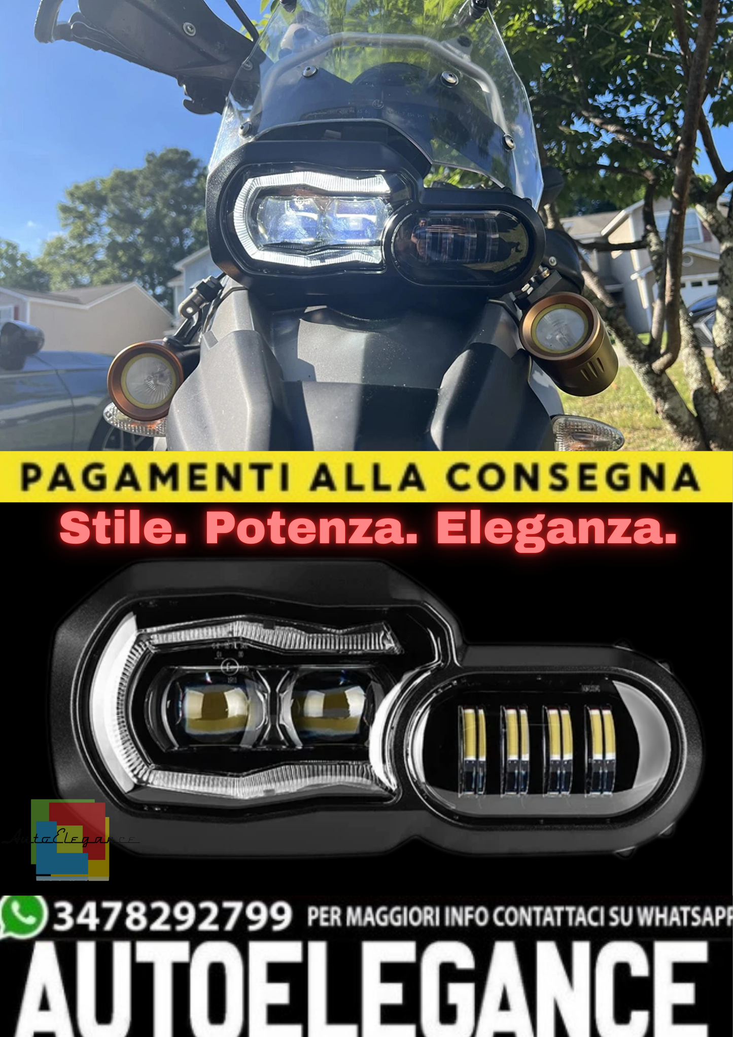 🔥Faro LED Omologato – BMW F800GS / F800GS Adventure / F800R / F700GS🔥