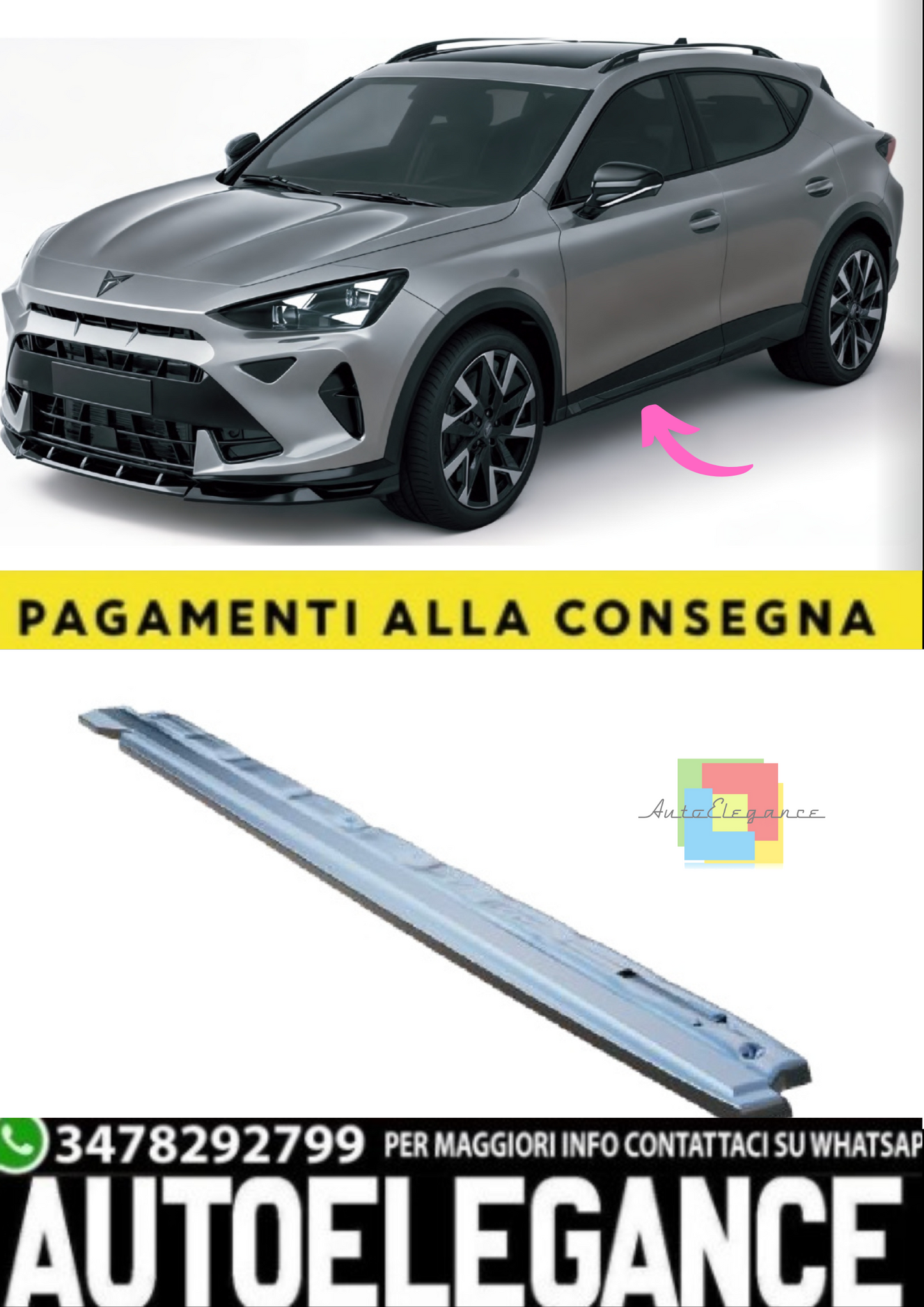 💫Minigonne Laterali (2 pezzi) per CUPRA Formentor 2020+ - Nero Lucido💫
