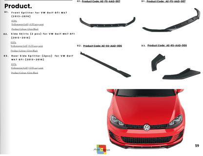 💫Body Kit Completo per Volkswagen Golf GTI Mk7 (2013–2016) – Nero Lucido 💫