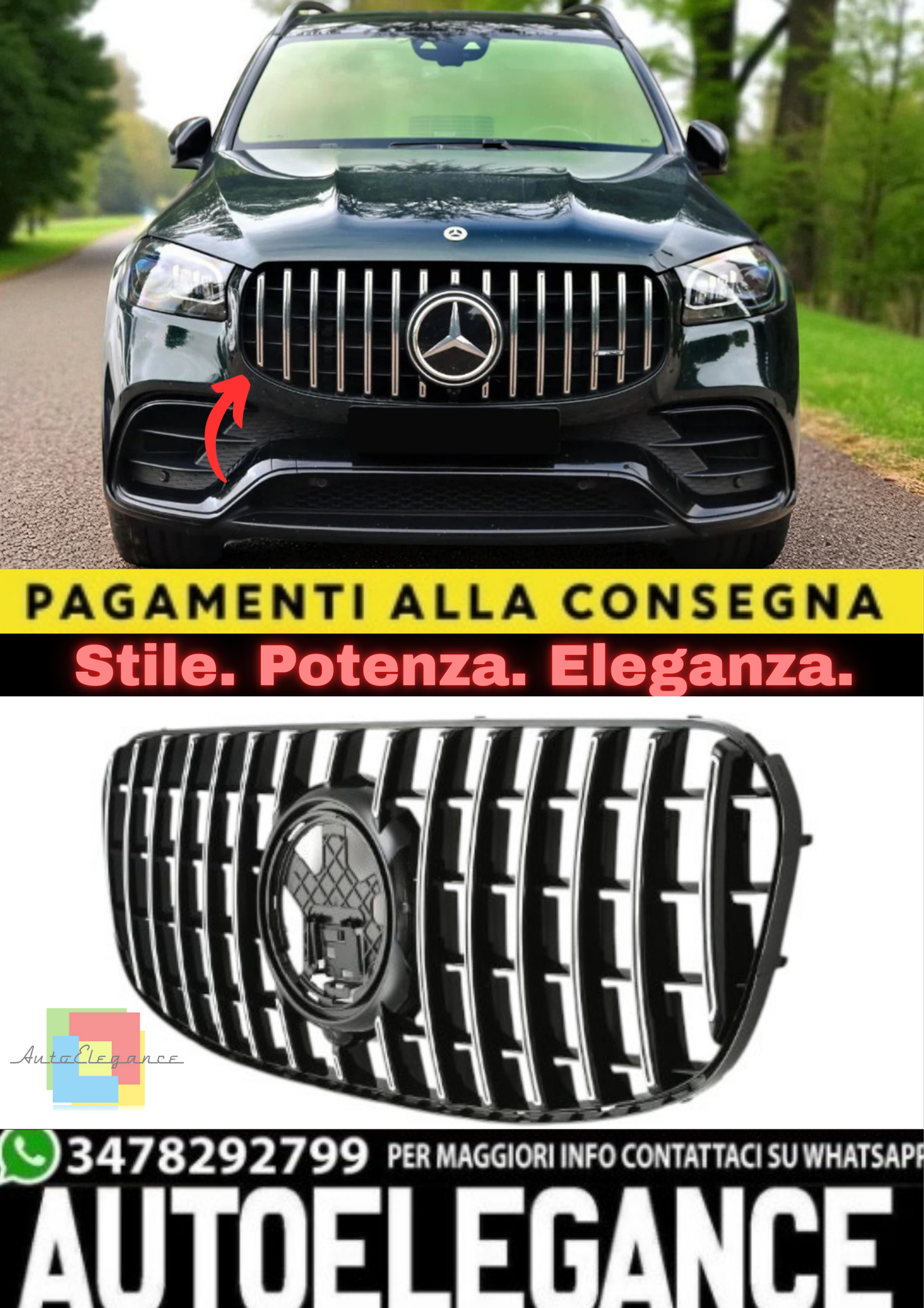 🔥Griglia Panamericana GT – Mercedes GLS X167 Restyling (dal 11/2023)🔥