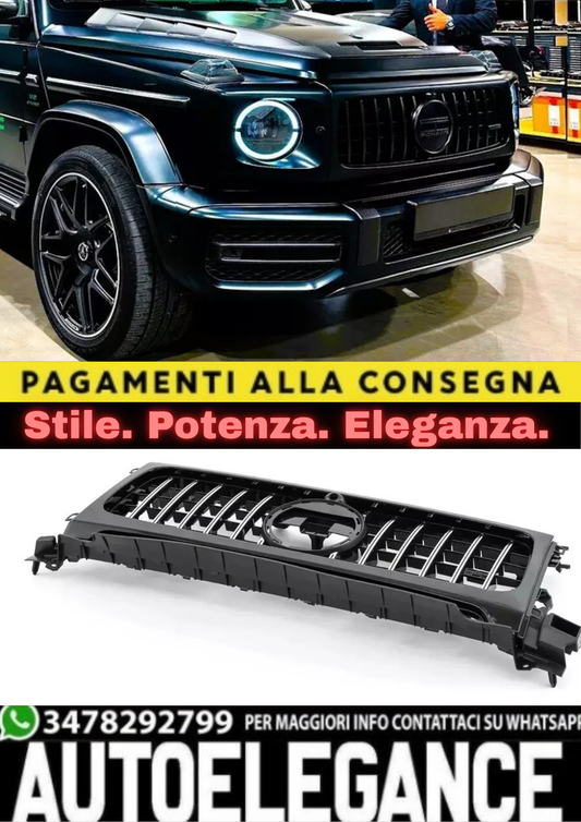 ✨Griglia anteriore PANAMERICANA GT nera lucida Mercedes Classe G Wagon W464 G63✨