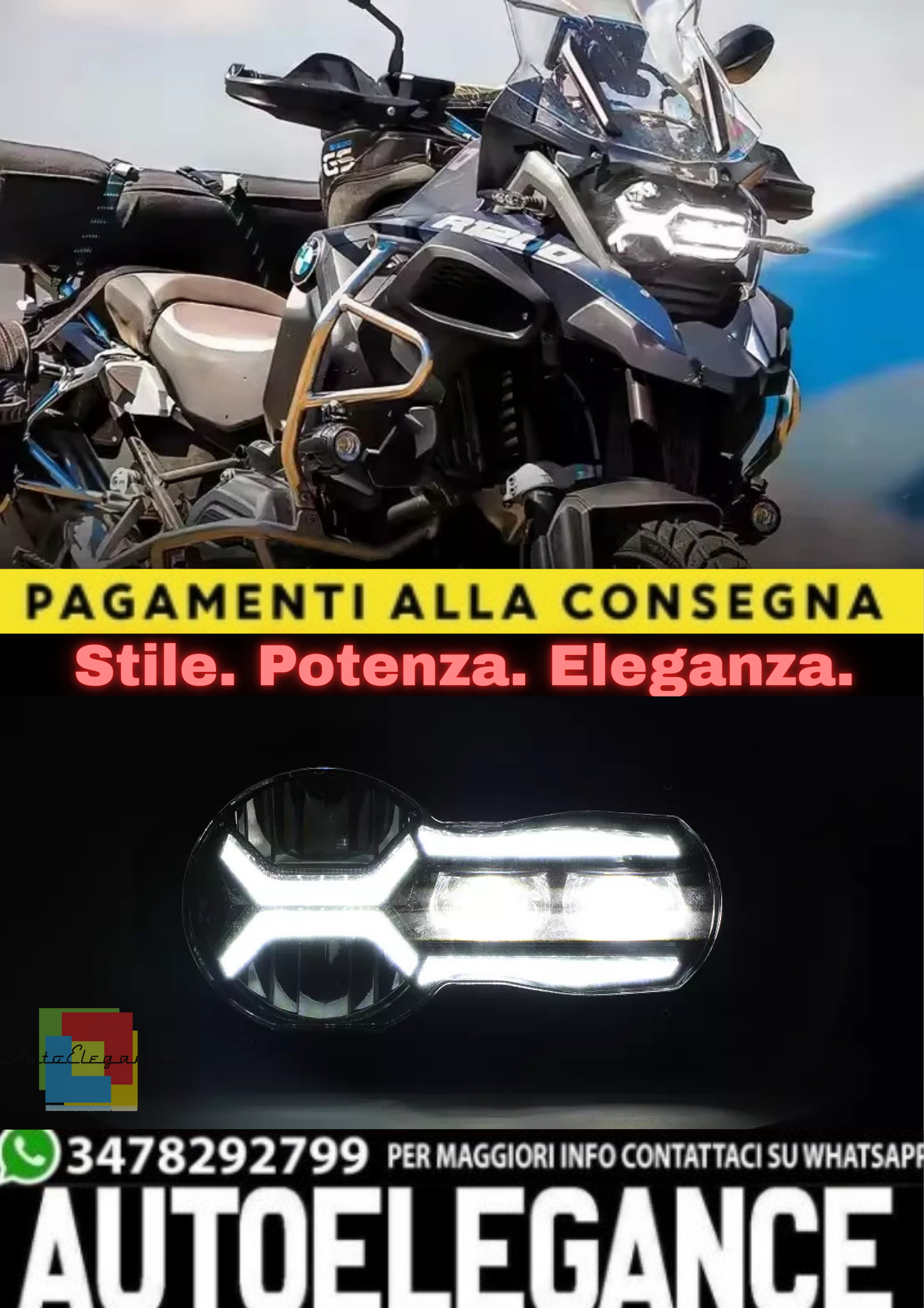 🔥Fari Anteriori LED E24 – BMW R1200GS K50 / ADV K51🔥