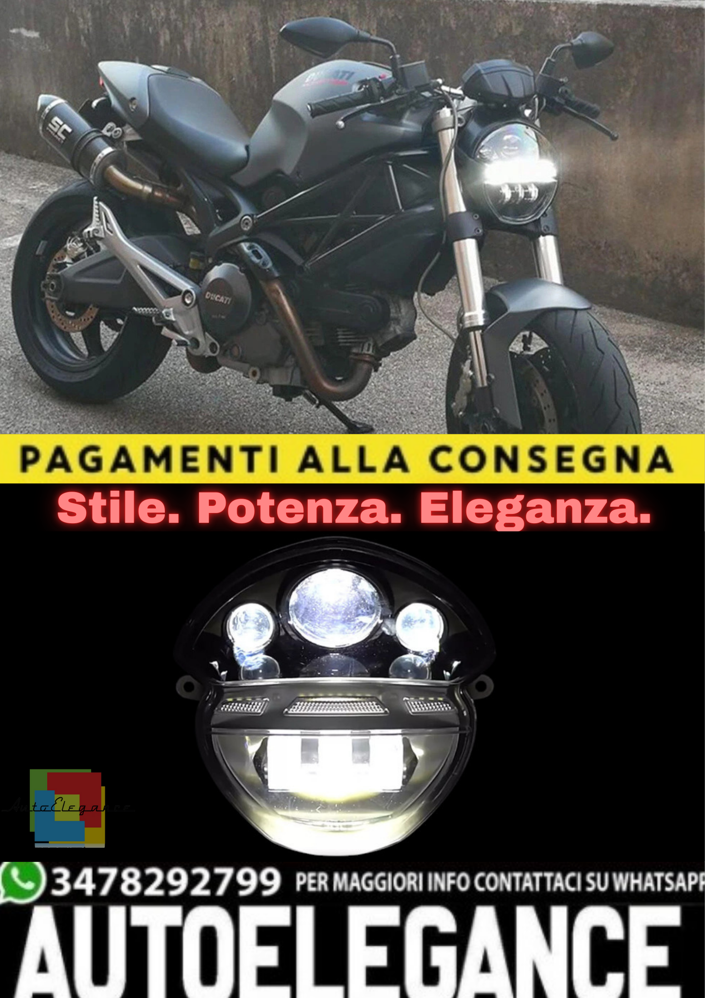 🔥Faro LED DRL – Ducati Monster 695 / 696 / 795 / 796 / 1100/S (2009–2013)🔥