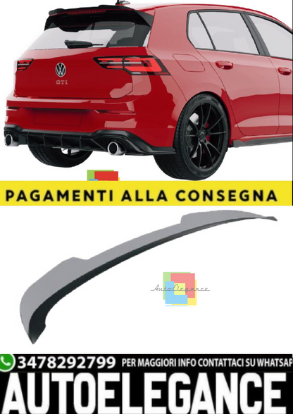 💫Spoiler Cap per VW Golf GTI / GTE / GTD / R-Line / R Mk8 (2020–2024) – Nero 💫