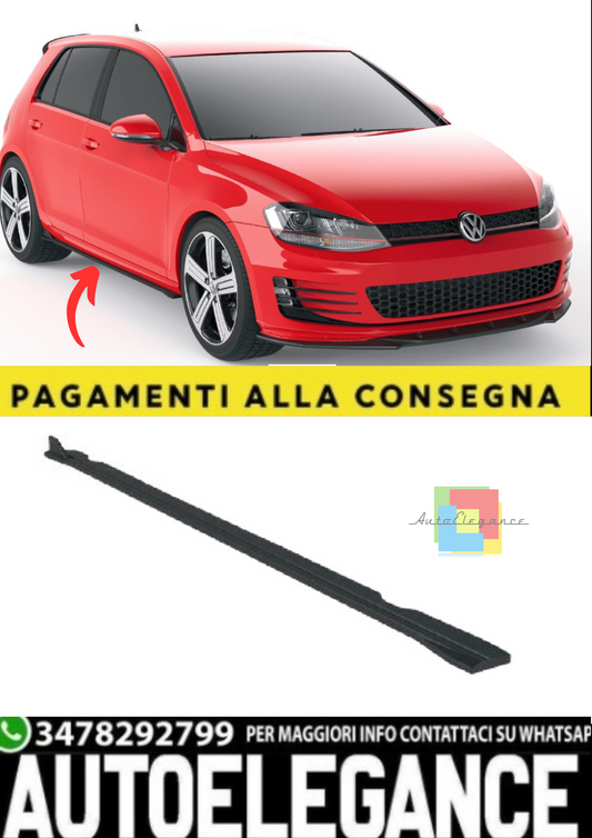 💫Minigonne Laterali (2 pezzi) per VW Golf GTI Mk7 (2013–2016) – Nero Lucido💫