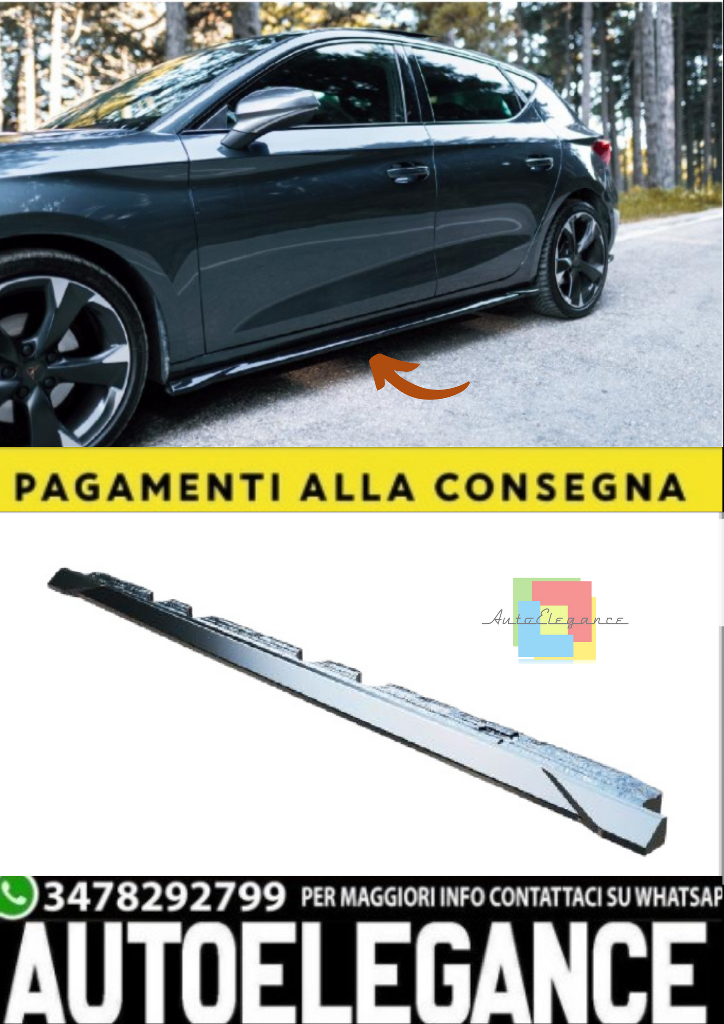 💫 Minigonne Laterali (2 pz) per CUPRA Leon Mk1 / Seat Leon FR Mk4 (2020–2024)💫