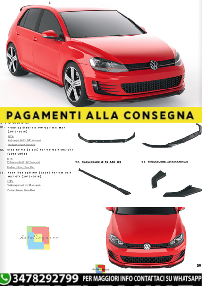 💫Body Kit Completo per Volkswagen Golf GTI Mk7 (2013–2016) – Nero Lucido 💫