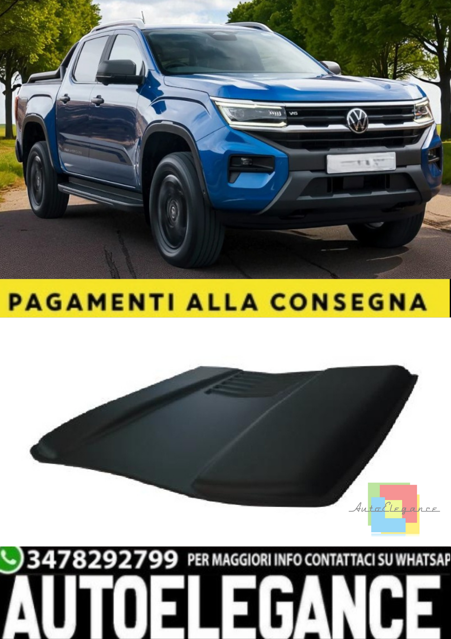 💫Presa Cofano per VW Amarok MK1 (2010–2016), MK1 Facelift (2016–2021)💫