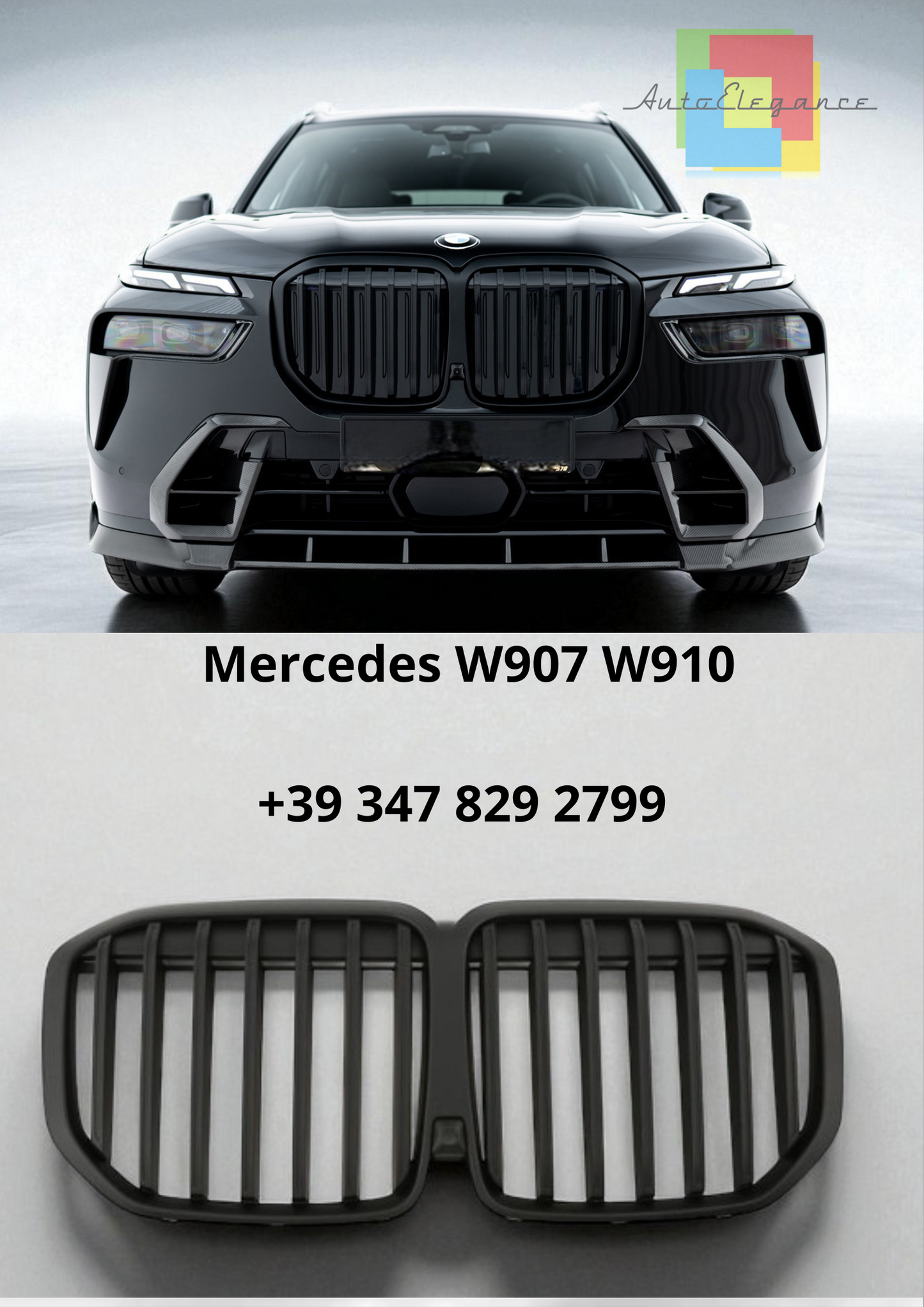 💫Griglia Sportiva – BMW X7 G07 LCI (Doppia Lamella, Nero Opaco)💫