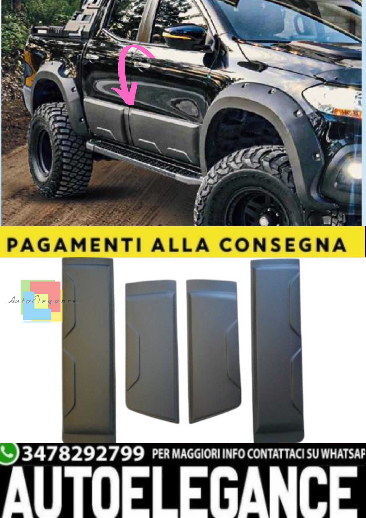 💫Rivestimenti Laterali (4 Pezzi) per Mercedes X-Class W470 (2017+)💫