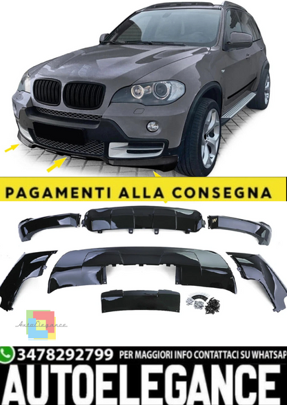 💫Bodykit Nero Lucido (Anteriore + Posteriore) adatto per BMW X5 E70 💫