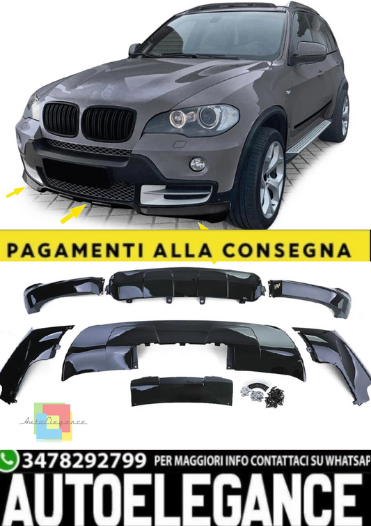 💫Bodykit Nero Lucido (Anteriore + Posteriore) adatto per BMW X5 E70 💫