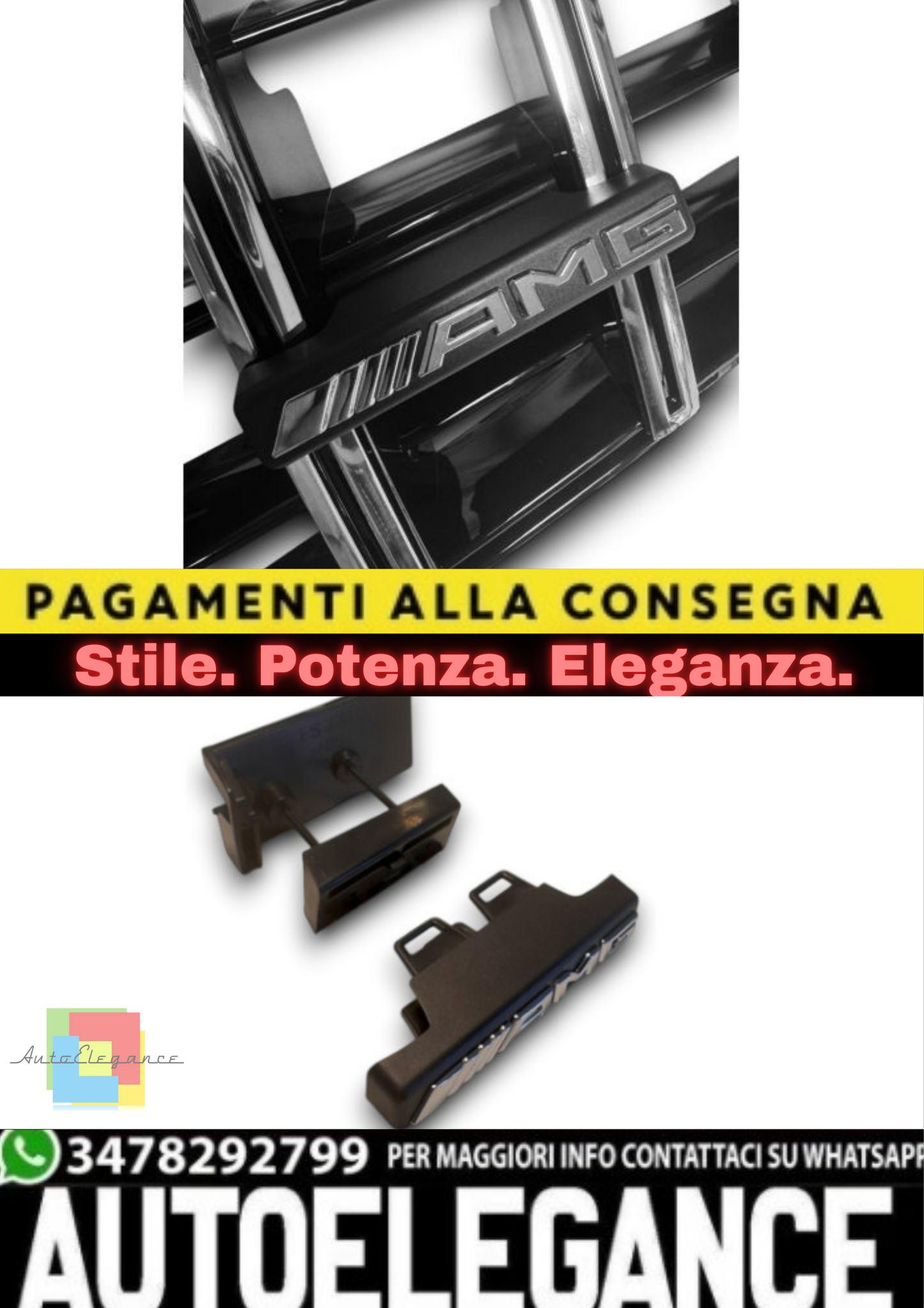 🔥Staffa + Cartello AMG – Per Griglie Panamericana GCP🔥