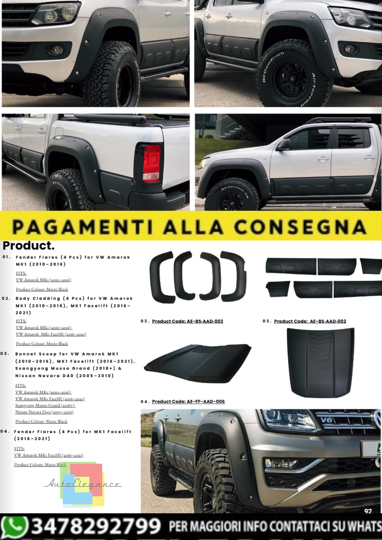 💫Bodykit Completo Off-Road per VW Amarok MK1 (2010–2021) | Ssangyong Musso 💫