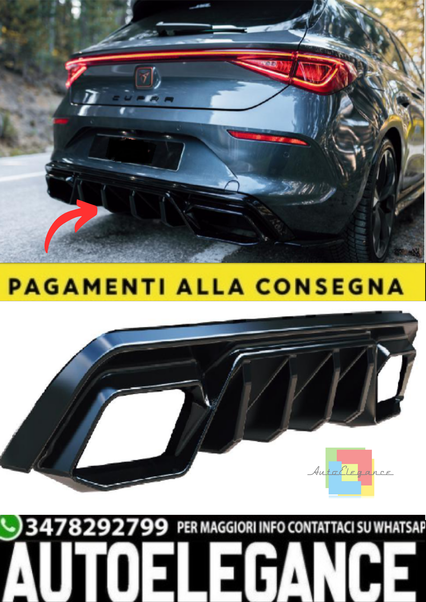 💫 Diffusore Posteriore per CUPRA Leon Mk1 (2020–2024)💫