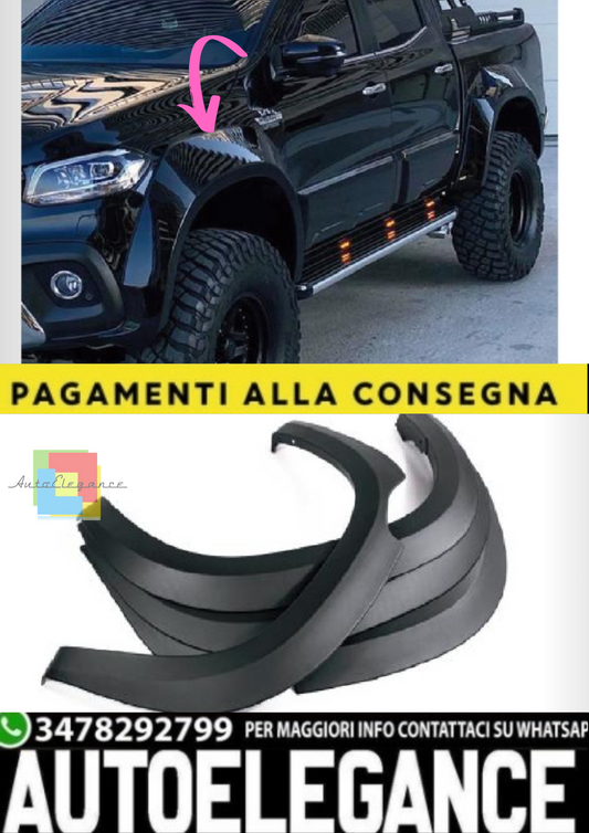💫Parafanghi Allargati Jumbo (4 Pezzi) per Mercedes X-Class W470 (2017+)💫