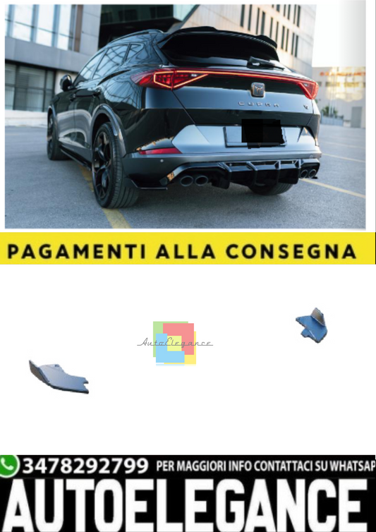 💫Coppia Rear Side Splitter (2 pezzi) per CUPRA Formentor 2020+ - Nero Lucido💫