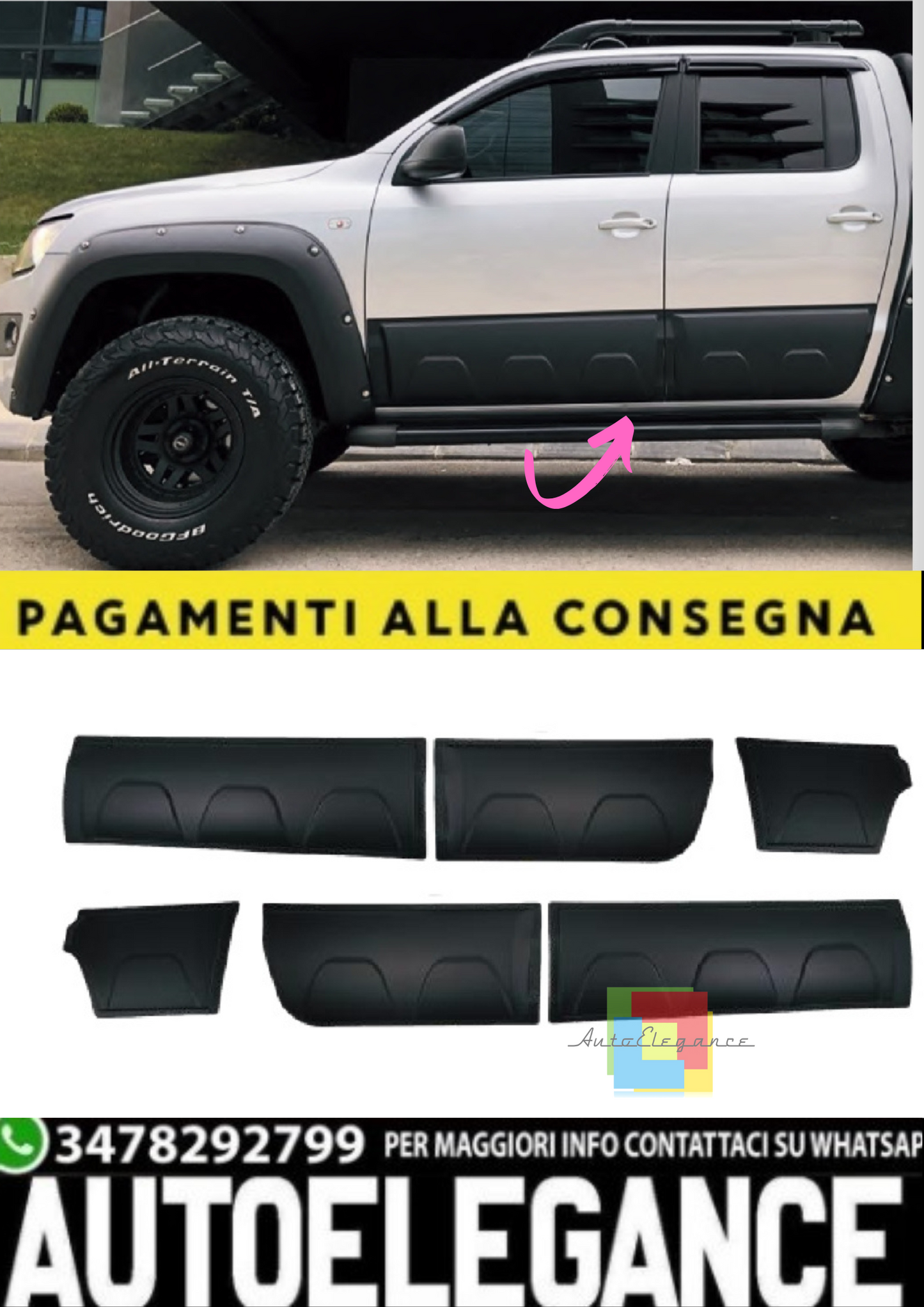 💫Pannelli Carrozzeria (4 Pz) per VW Amarok MK1 (2010–2016), MK1 Facelift 💫