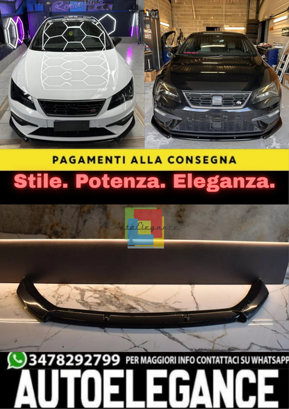 💎SPOILER SOTTO PARAURTI ANTERIORE LAMA SEAT LEON 5F 2017+ CUPRA FR NERO💎