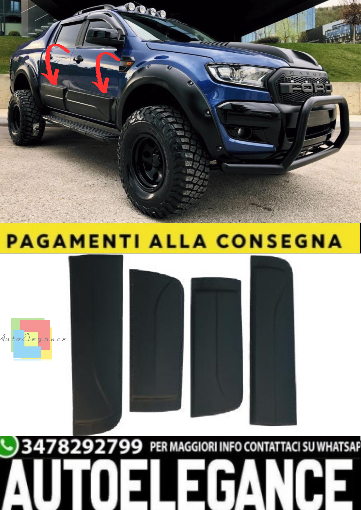 💫Pannello carrozzeria per Ford Ranger T6 (2012–2015) / T7 (15–19) /T8 (19–22)💫