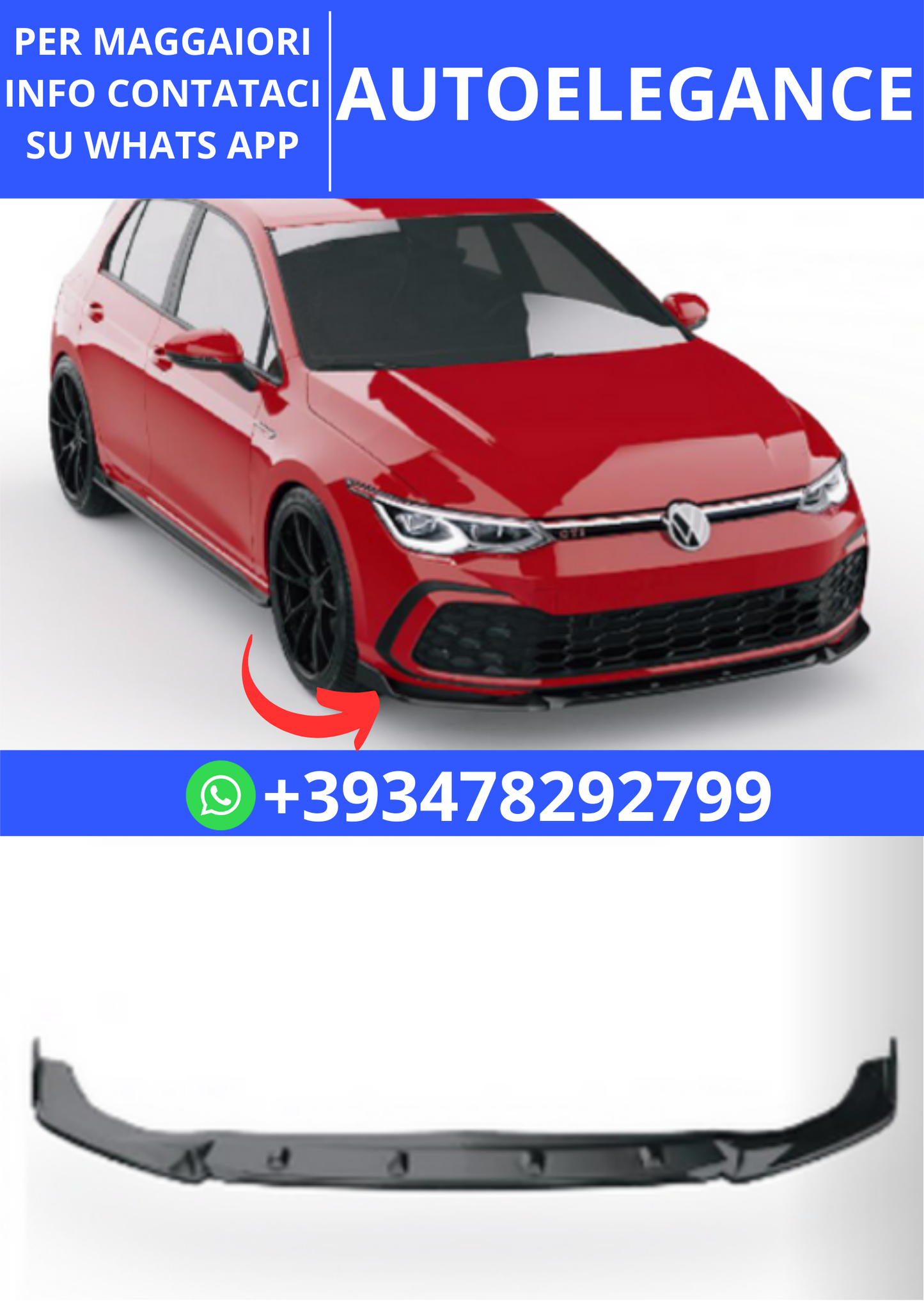 💫ART.2414 SPLITTER VOLKSWAGEN GOLF MK8 GTI 2020-2024💫