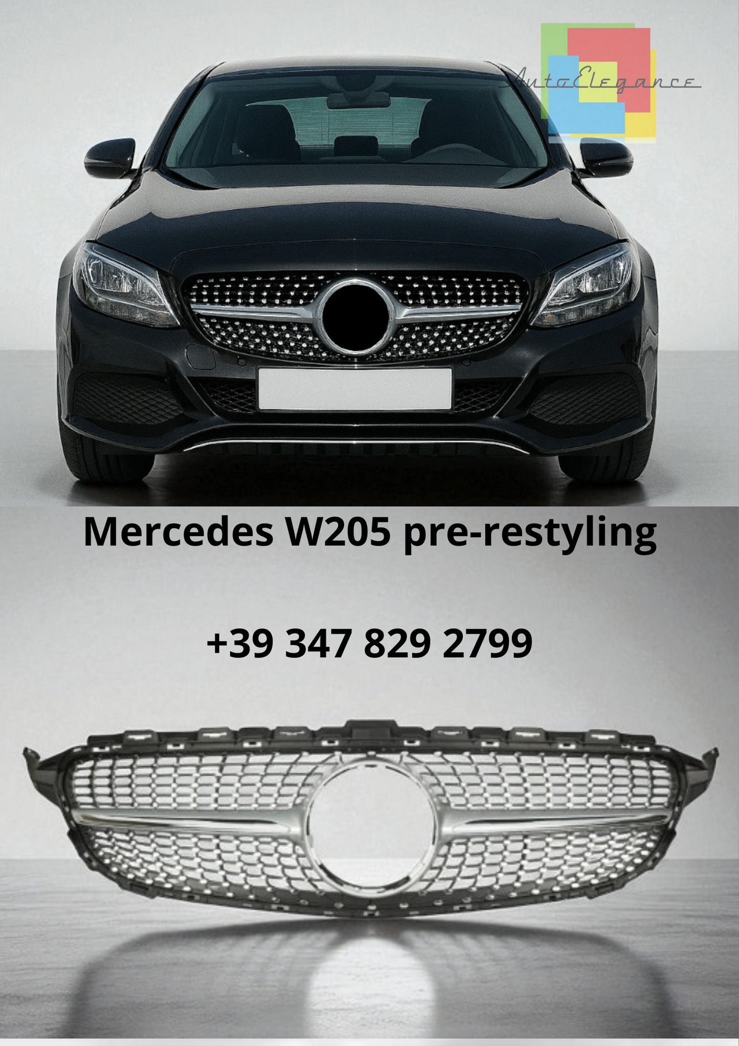 🔥Griglia Sportiva Diamond Look per Mercedes Classe C W205 Pre-Restyling 🔥