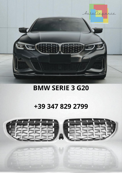 🔥Griglia Radiatore Diamond Cromata per BMW Serie 3 G20/G21 Pre-LCI🔥