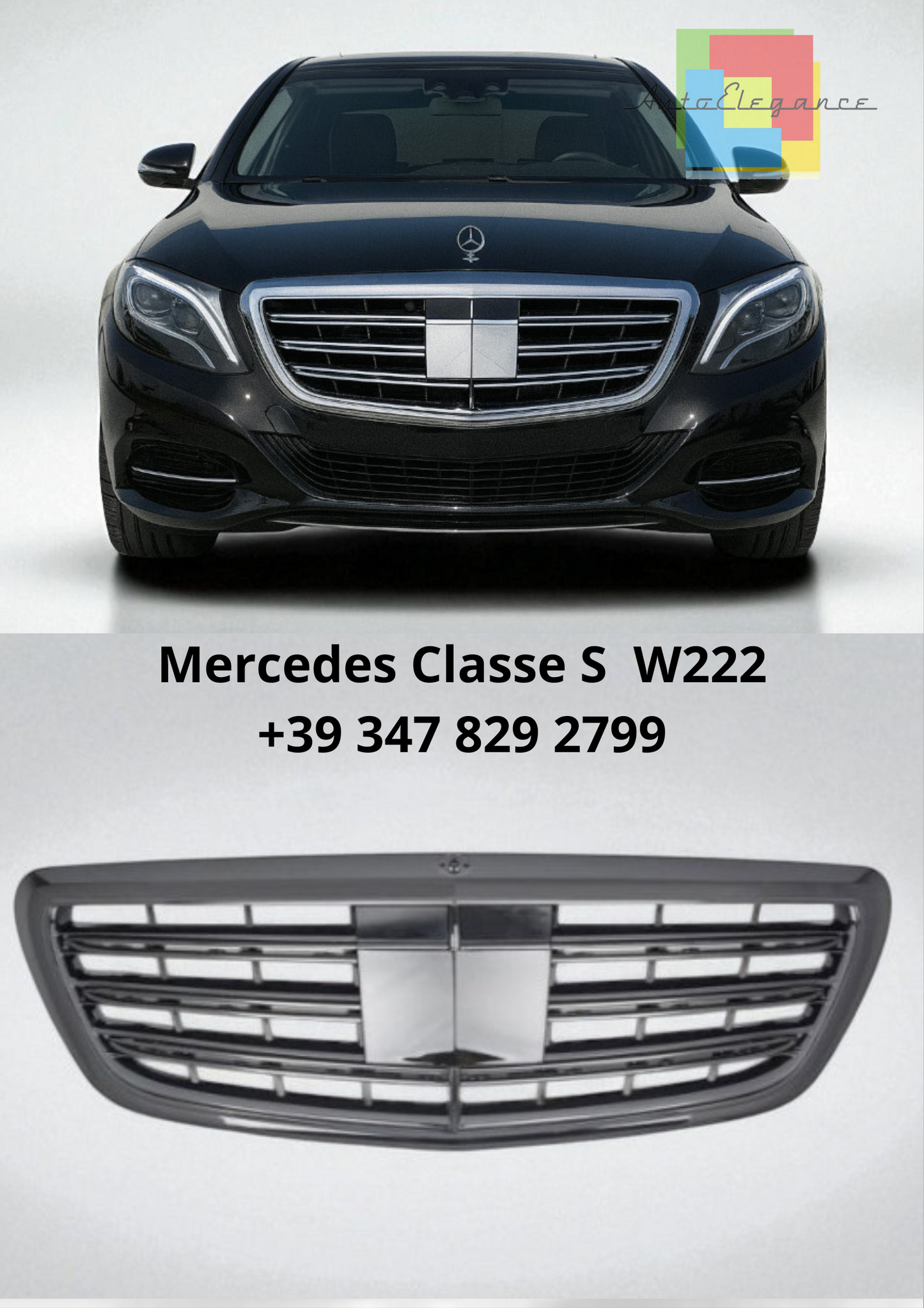 🔥Griglia Sportiva per Mercedes Classe S W222 – Finitura Nero Lucido🔥