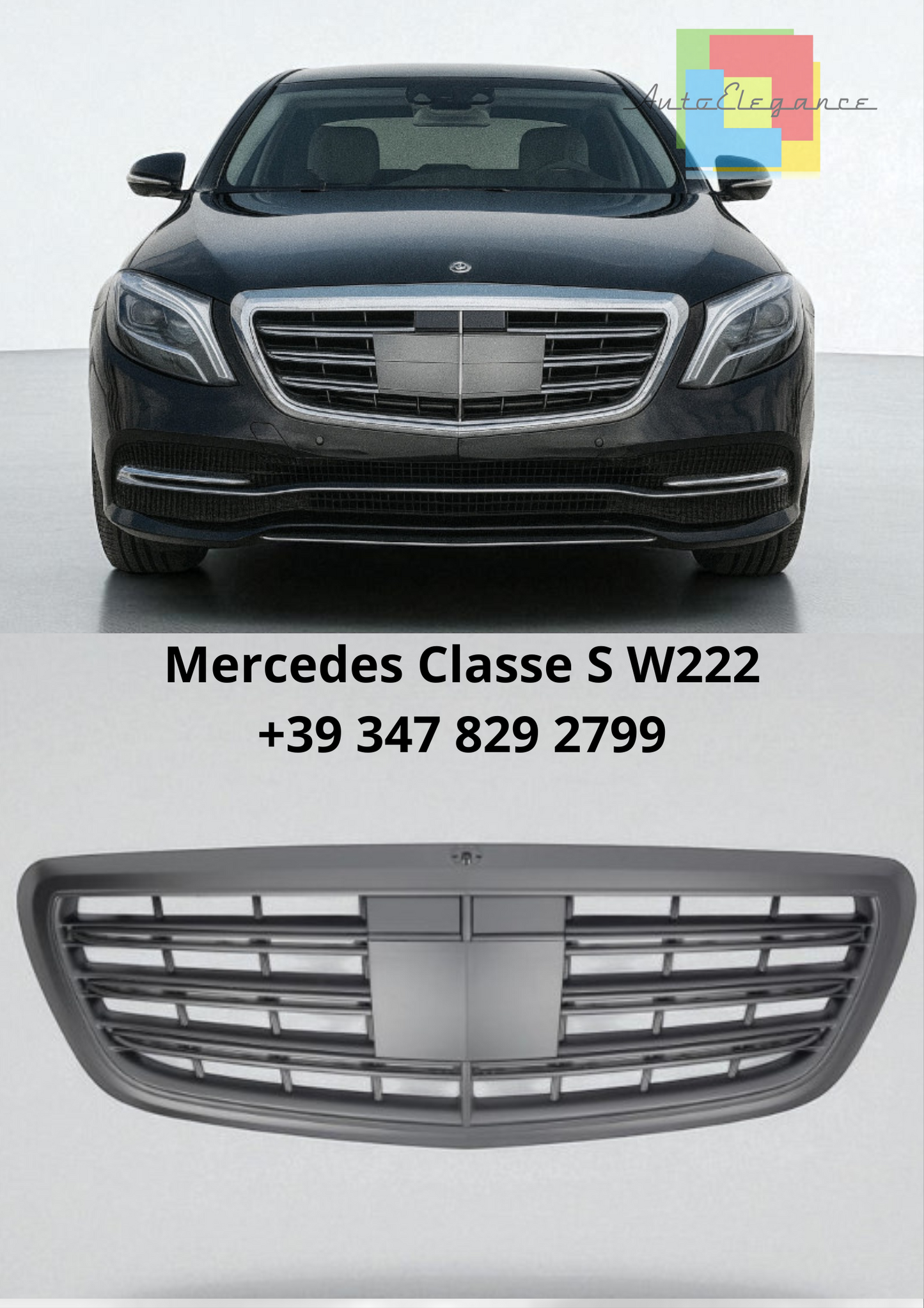 🔥Griglia Sportiva per Mercedes Classe S W222 – Finitura Nero Opaco🔥