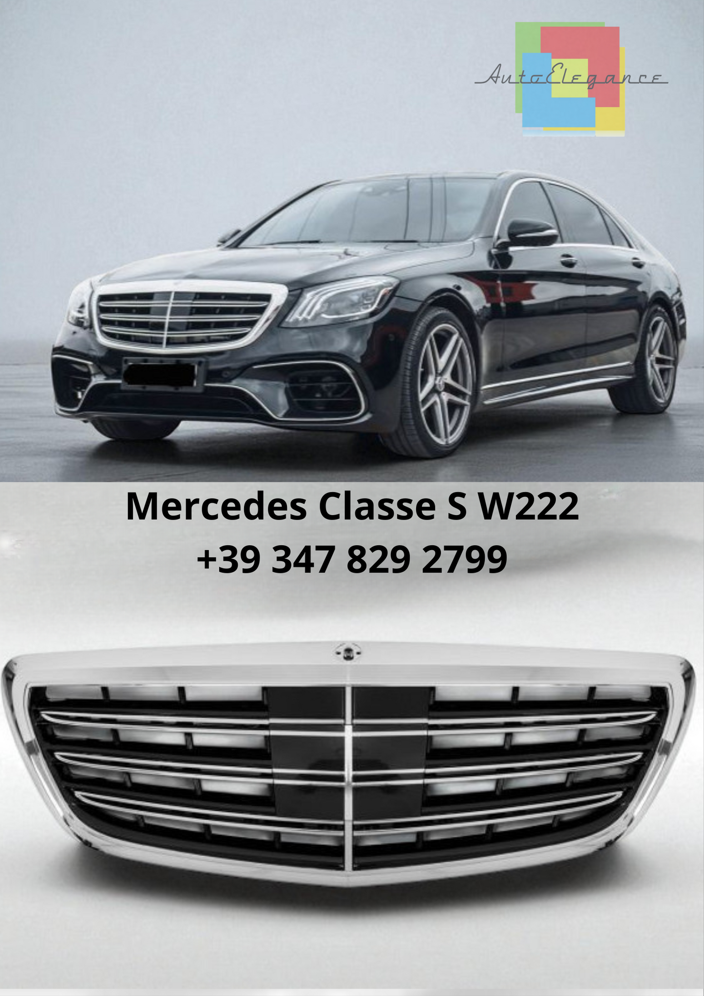 🔥Griglia Sportiva per Mercedes Classe S W222 – Finitura Cromata🔥