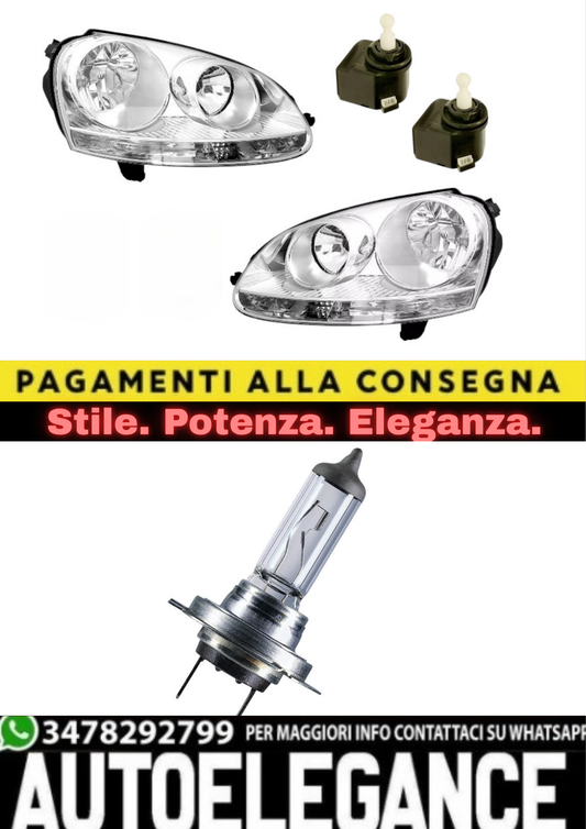 🔥Fari Anteriori VW Golf 5 2003–2009 con Lampadine OSRAM H7 + Attuatore🔥