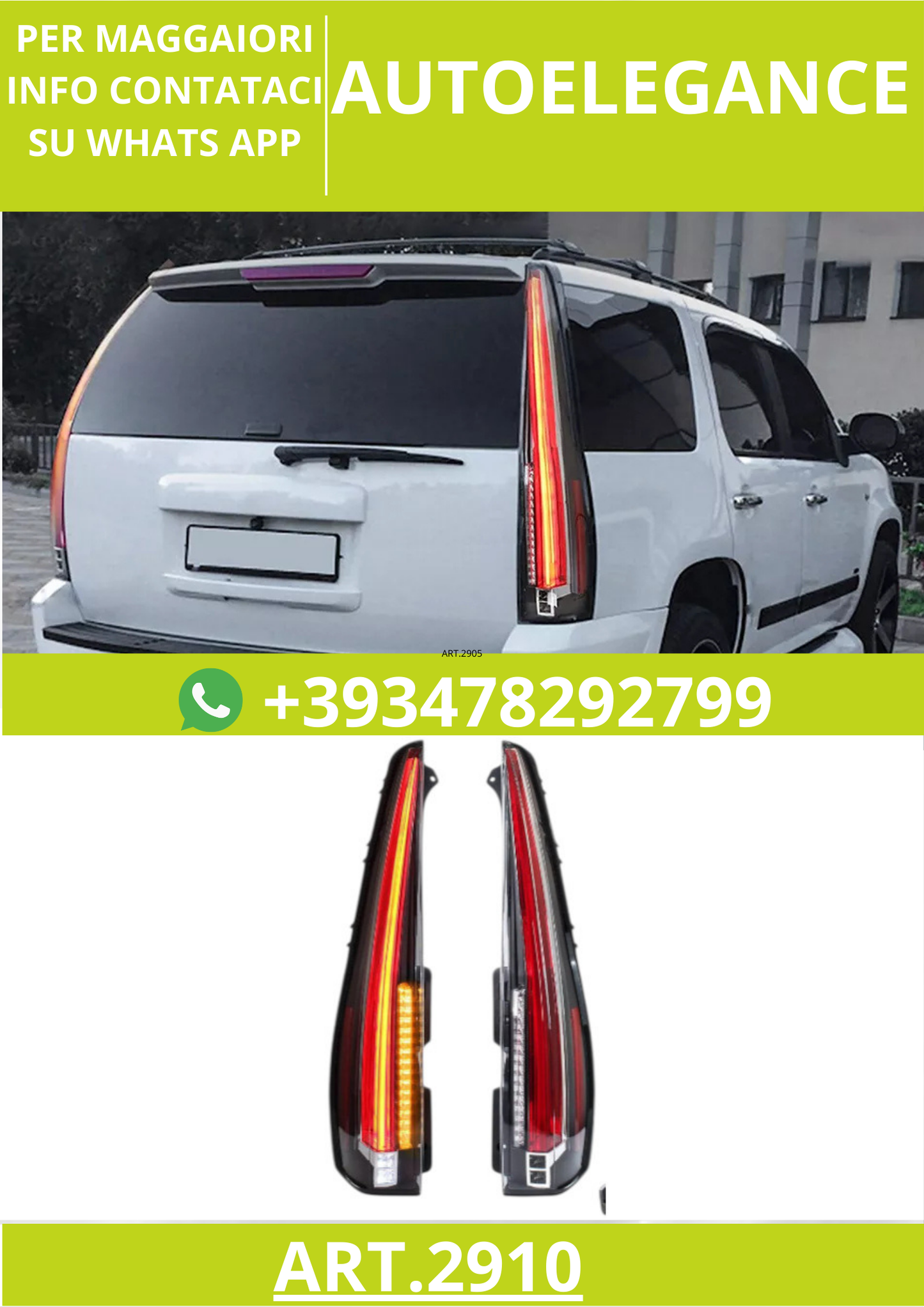 ⭐ART.2910 Fanali Posteriori a LED Trasparenti – GMC Yukon / Chevrolet Tahoe ⭐