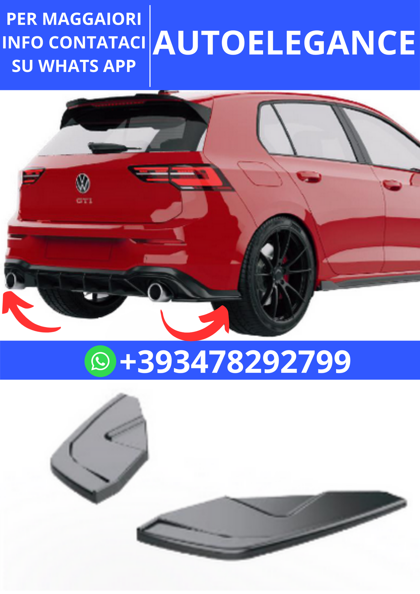 💫ART.2415 FLAP VOLKSWAGEN GOLF MK8 GTI 2020-2024💫