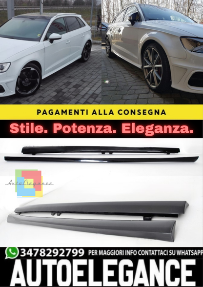 ⭐MINIGONNE LATERALI ADATTO PER AUDI A3 8V 5 PORTE 2012–2020⭐