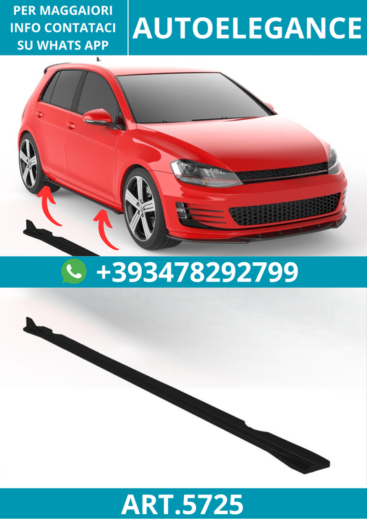 2404 ⭐Sotto Minigonne laterali adatte per Volkswagen Golf Mk7 GTI 13–16⭐