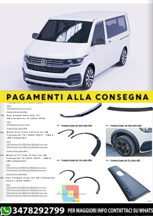 💫 BODYKIT Completo per VW Transporter T6 / T6.1 (2015–2021) – Look Sportivo💫
