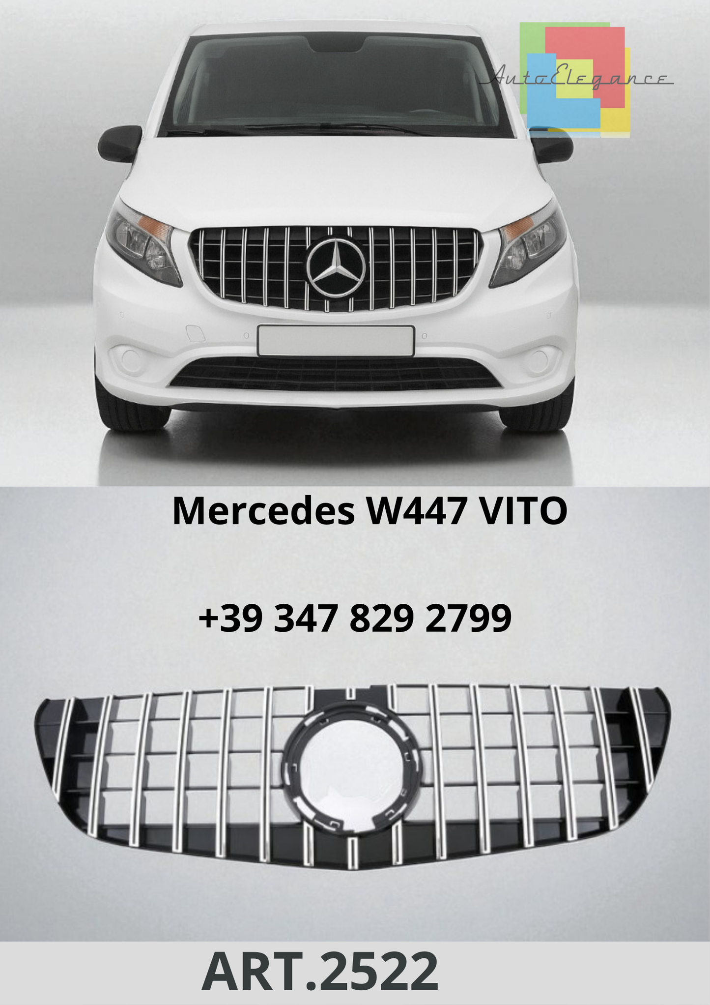 🔥ART.2522 Grill Sport Grille for Mercedes W447 VITO FACELIFT – Panamericana🔥