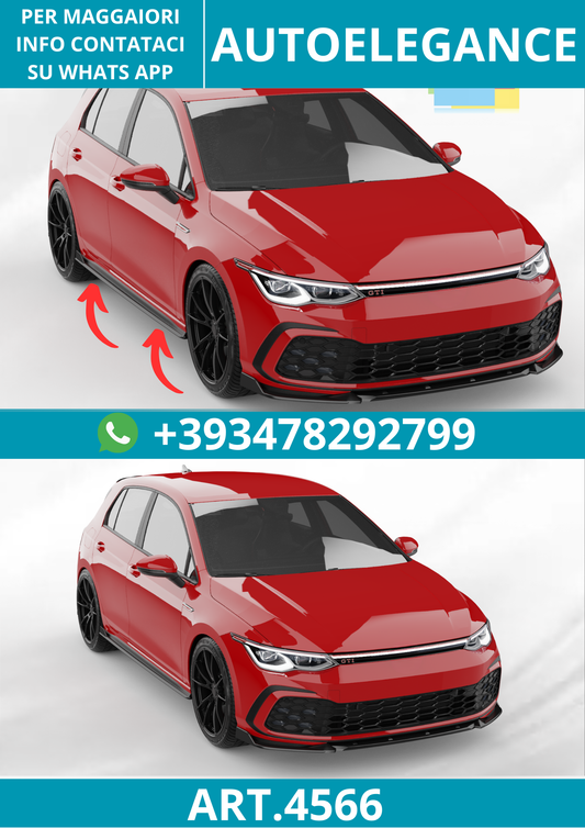 4566 ⭐Minigonne laterali adatte per Volkswagen Golf Mk8 GTI GTD R-Line 20–24⭐