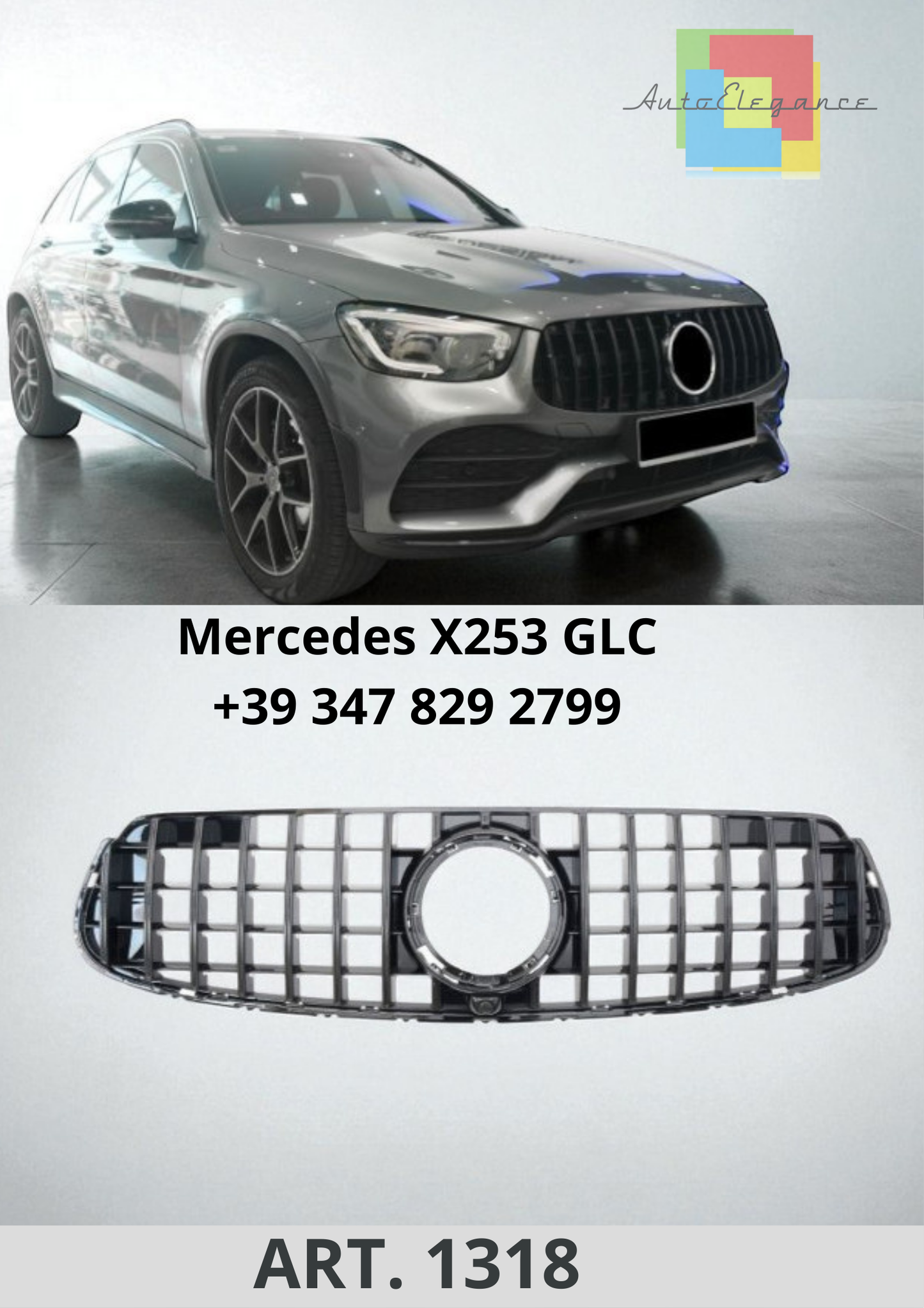 🔥ART.1318 Griglia Sport Panamericana GT Look per Mercedes X253 GLC Facelift 🔥