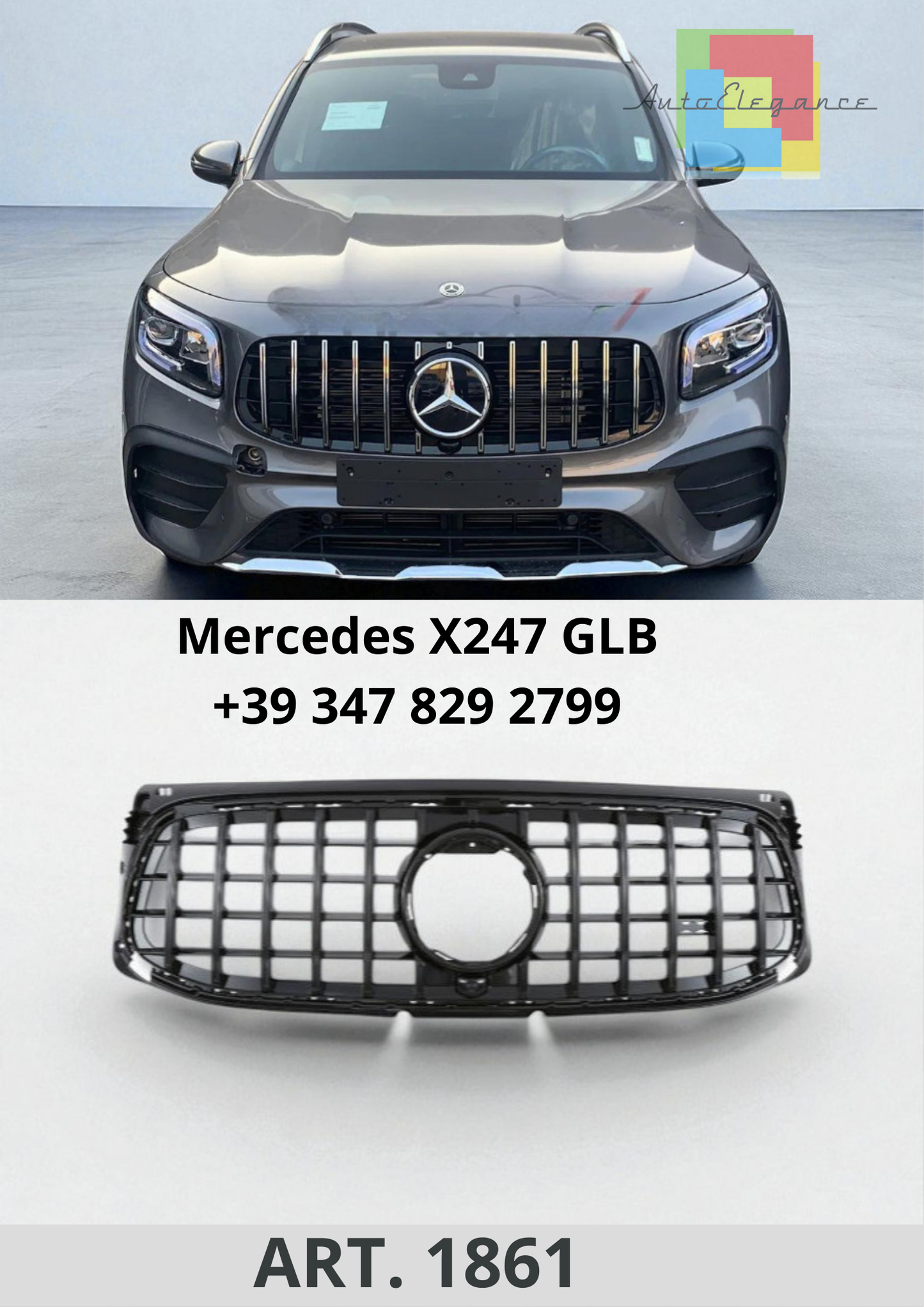 🔥ART.1861 Griglia Sport Panamericana GT Look per Mercedes X247 GLB(2019–2023)🔥