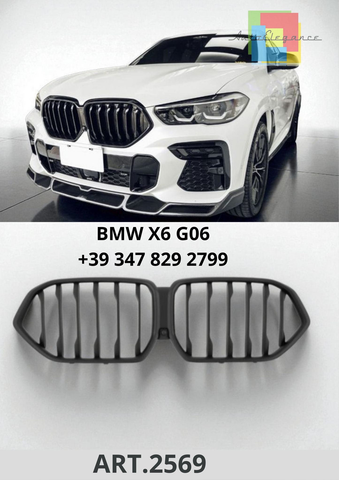 🔥ART.2569  Griglia Sportiva per BMW X6 G06 – Flat Black🔥