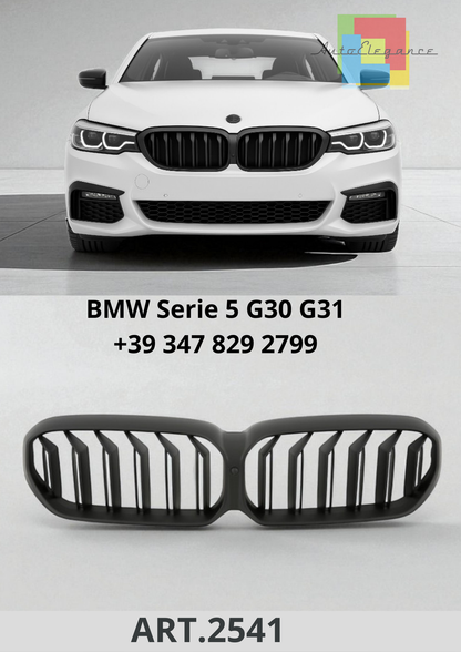 🔥ART.2541 Griglia Sportiva Doppia Lamella Nero Opaco per BMW Serie 5 G30 G31 🔥