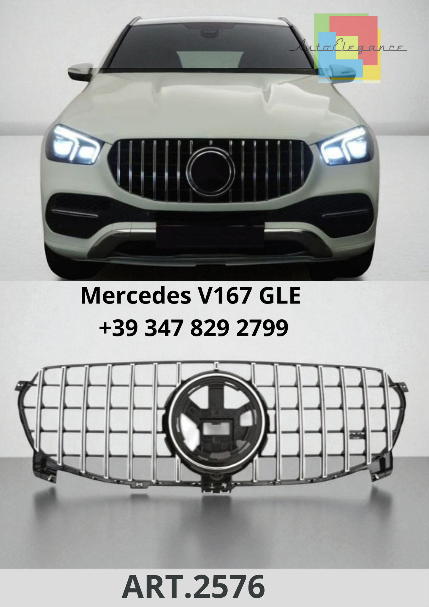 🔥ART.2576 Griglia Sport Panamericana GT Look per Mercedes V167 GLE🔥