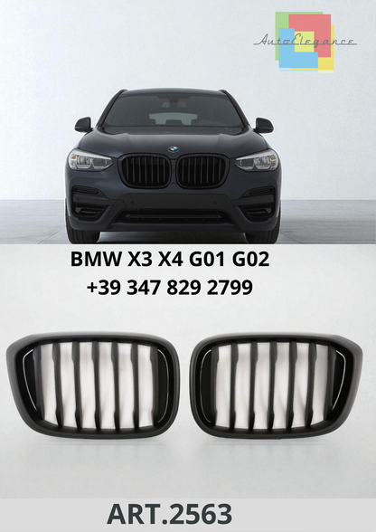 🔥ART.2563 Griglia Sportiva per BMW X3 G01 / X4 G02 – Flat Black🔥
