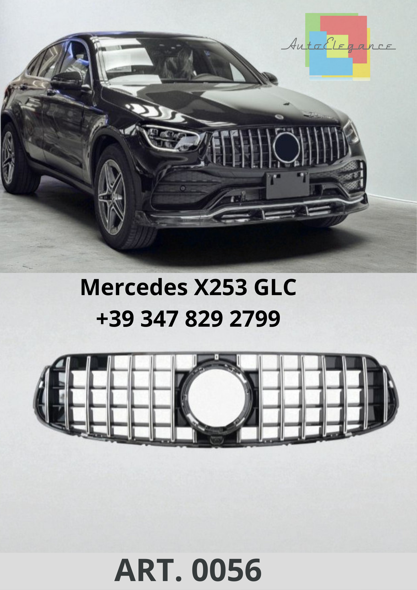 🔥ART. 0056 Griglia Sport Panamericana GT Look per Mercedes X253 GLC Facelift 🔥