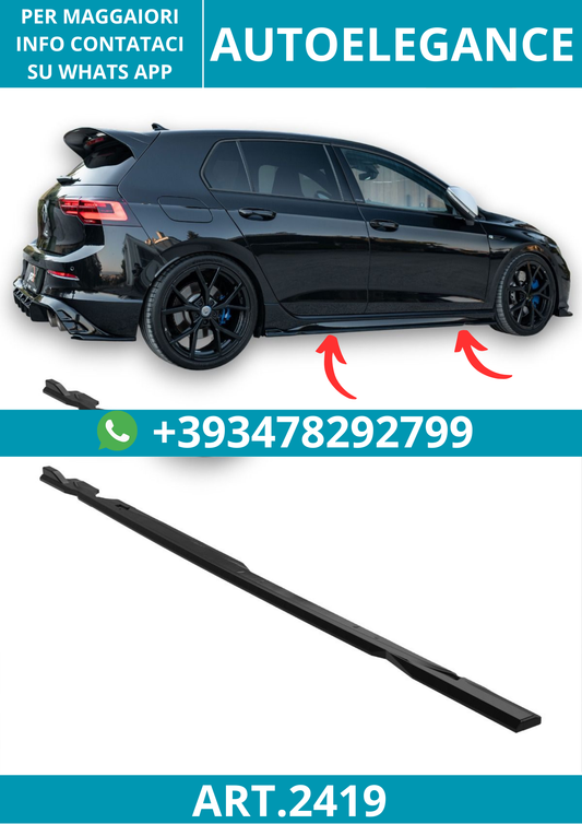 2419⭐Sotto Minigonne laterali adatte per Volkswagen Golf MK8 R 20-24⭐