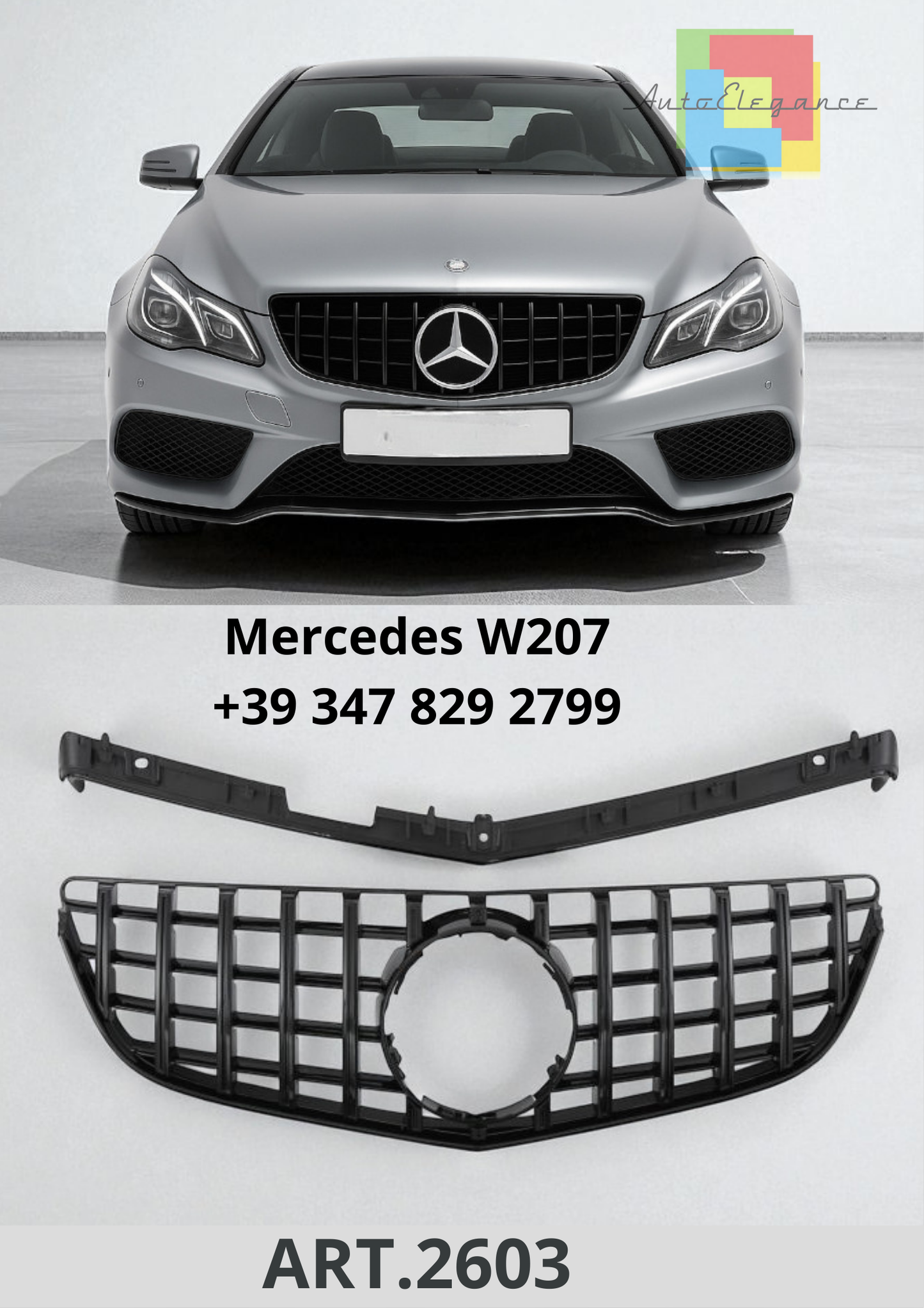 🔥ART.2603 Griglia Sport Panamericana GT Look per Mercedes W207 Facelift🔥