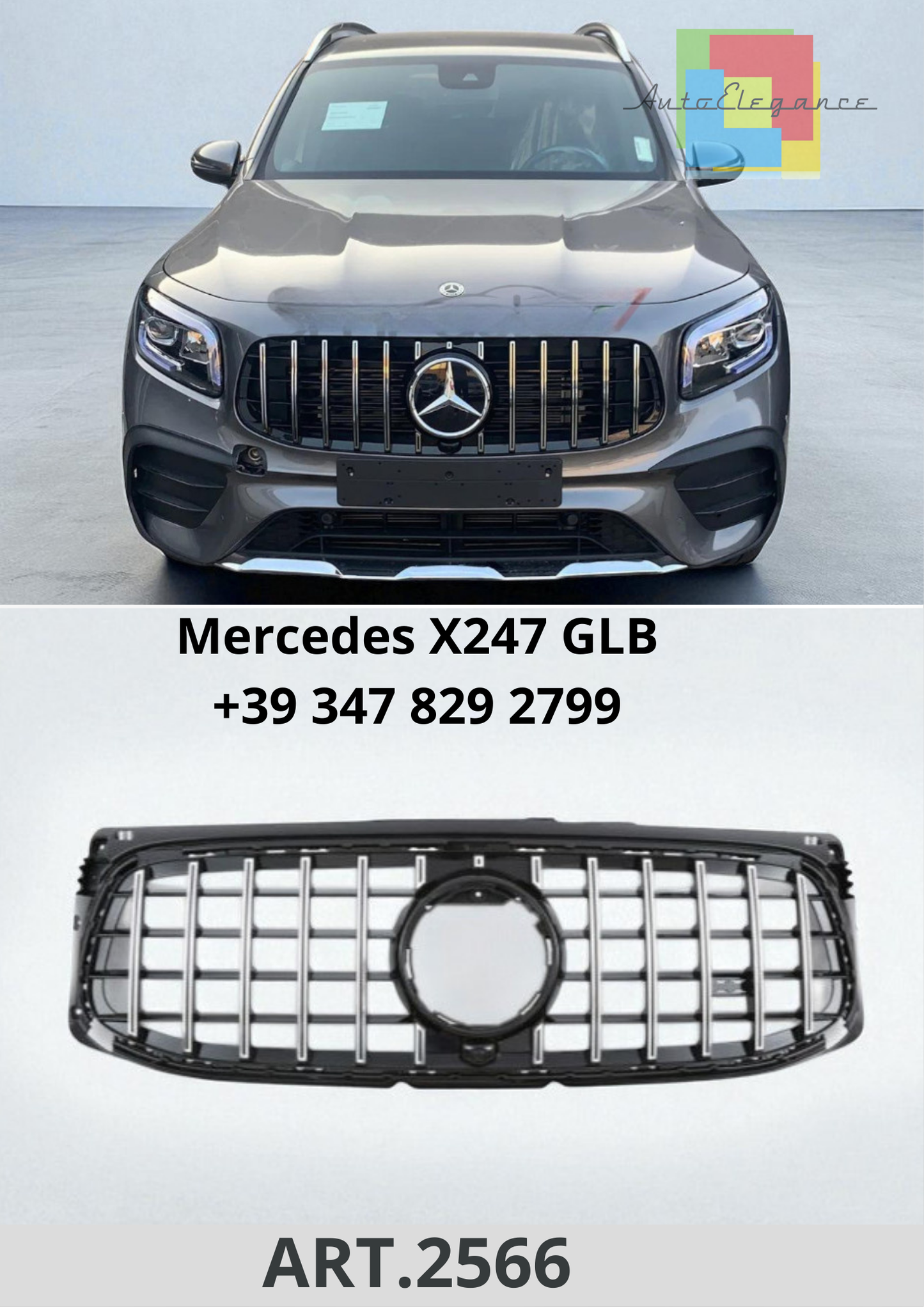 🔥ART.2566 Calandra Sport Panamericana GT Look per Mercedes X247 GLB🔥