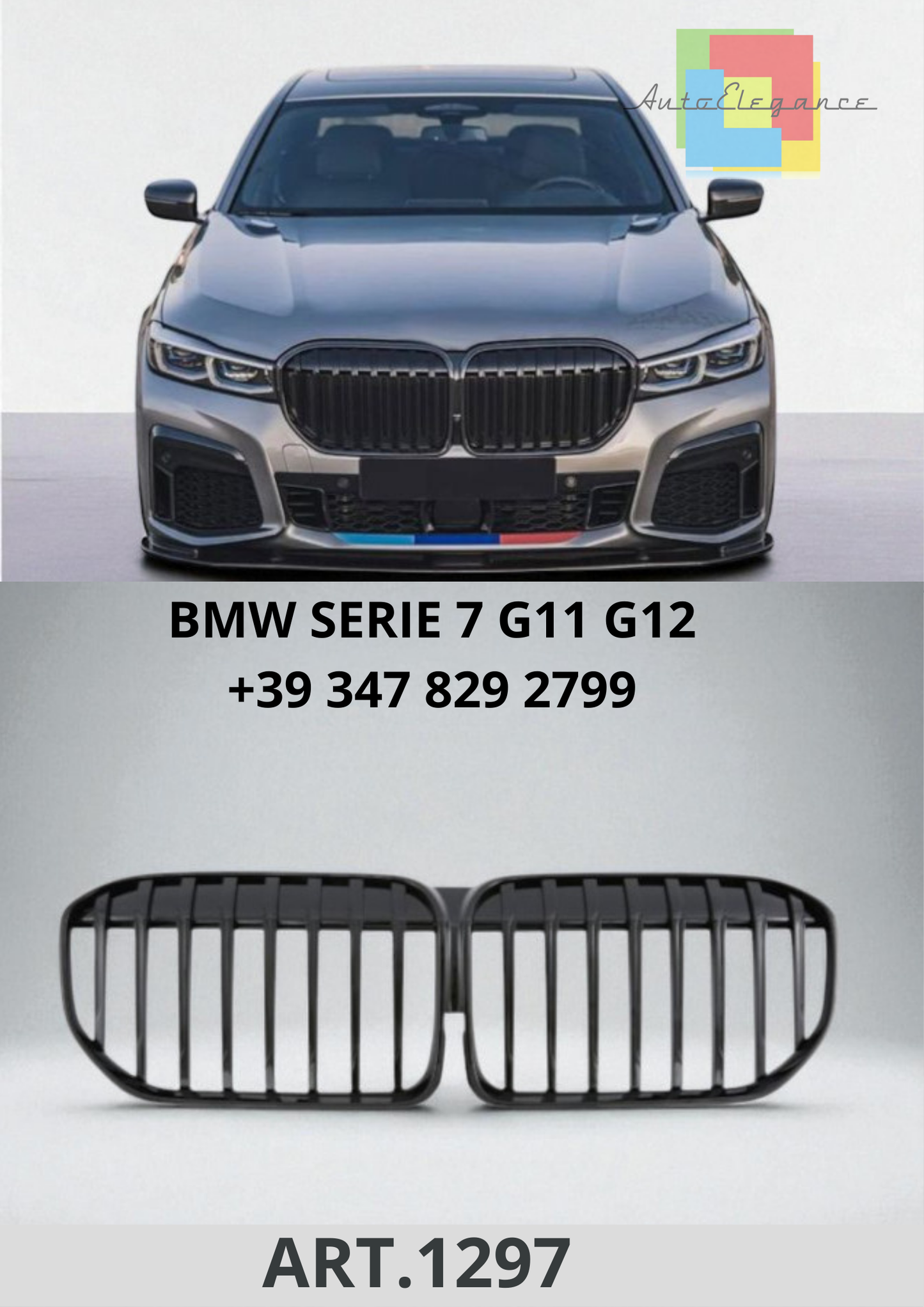 🔥ART.1297 Sport Grille Glossy Black for BMW 7 Series G11 G12🔥