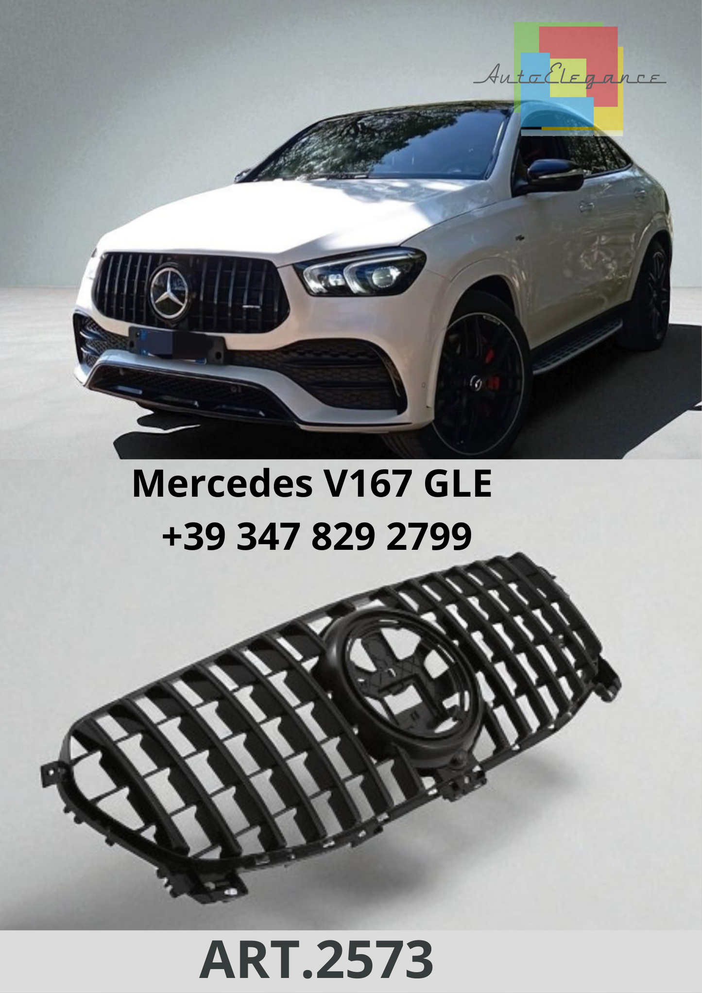 🔥ART.2573 Griglia Sport Panamericana GT Look per Mercedes V167 GLE (2019–2023🔥